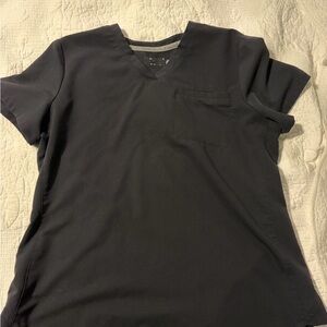 Black V-Neck Scrub Top